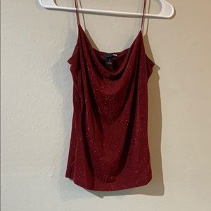 H&M/Small Strap Swoop Top/Glitter Red